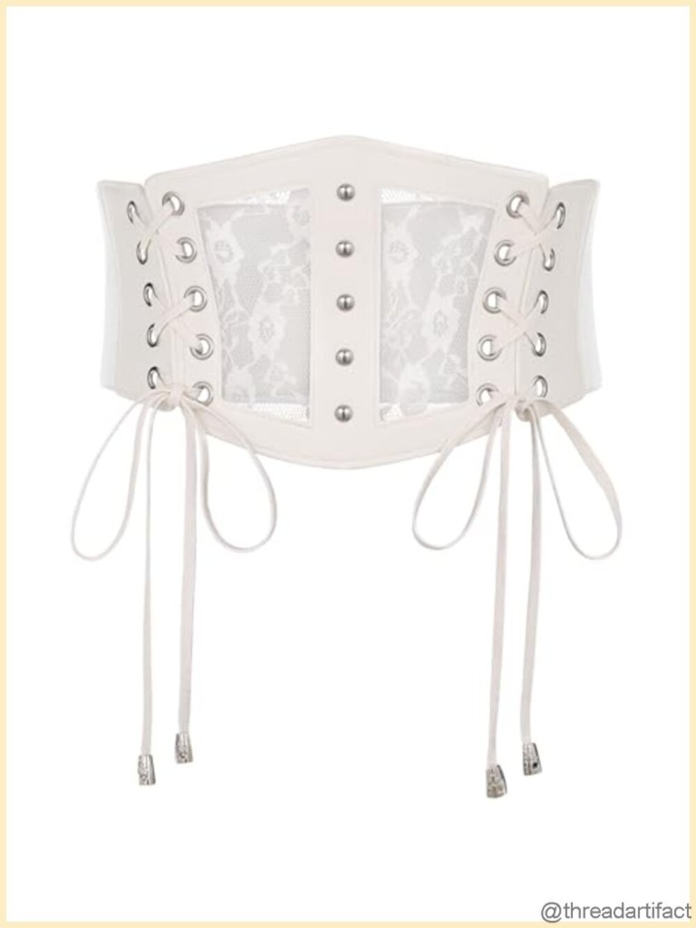 XZQTIVE Lace Corset Belt Elastic Tied Waspie Wide Cinch Waist Belt for Dress